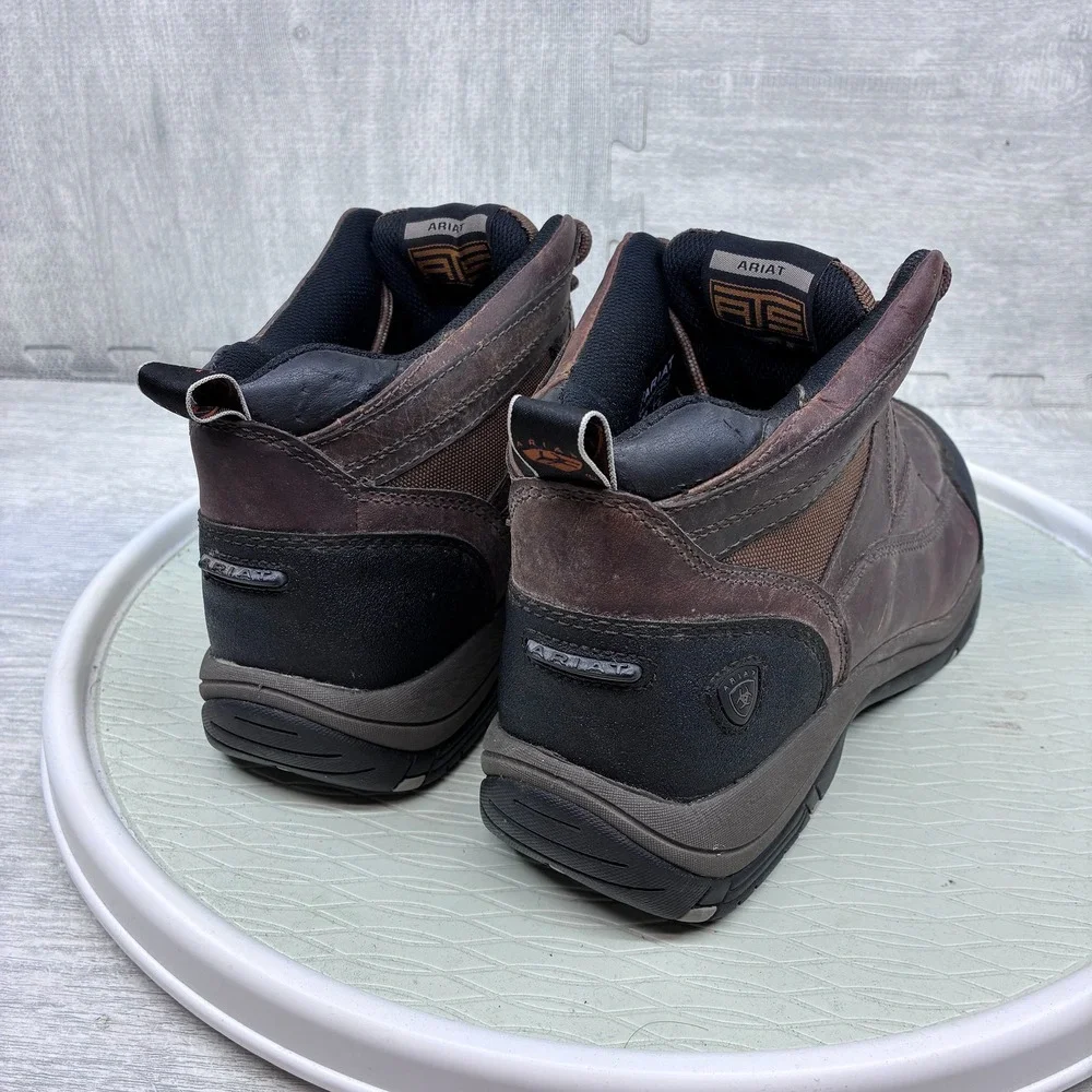 Ariat ATS Terrain Hiking Boots Mens 13 Brown Leather Waterproof Trail 10002182